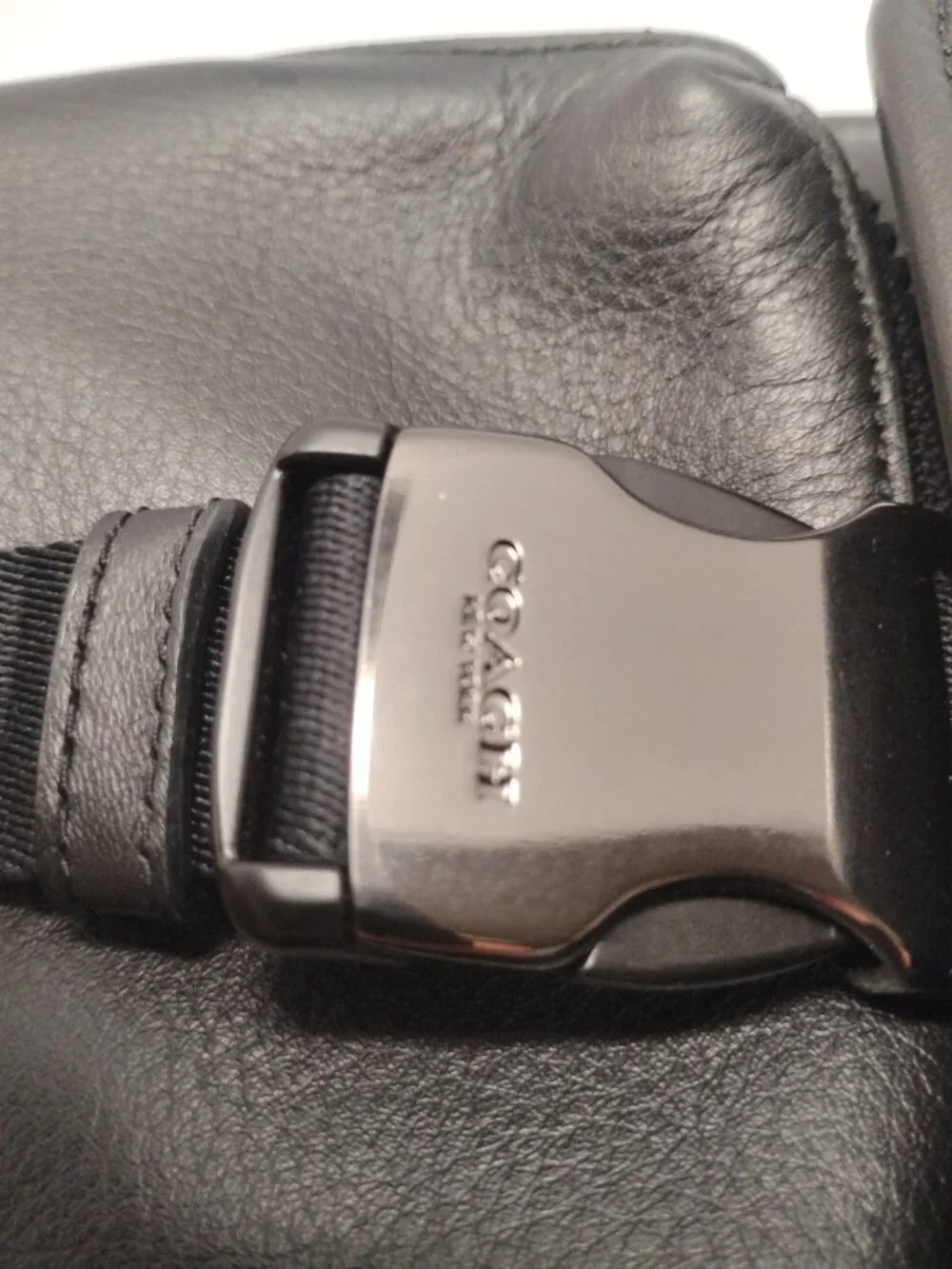 Coach Ranger Black Leather Sling Pack Men's Crossbody